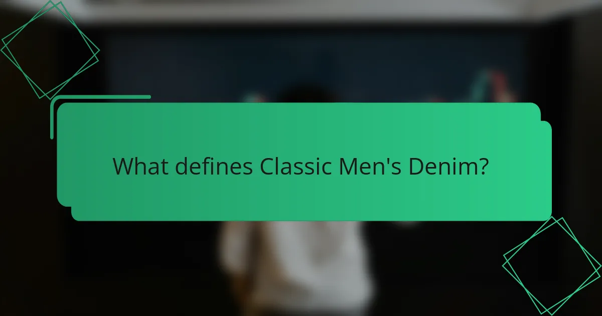 What defines Classic Men's Denim?