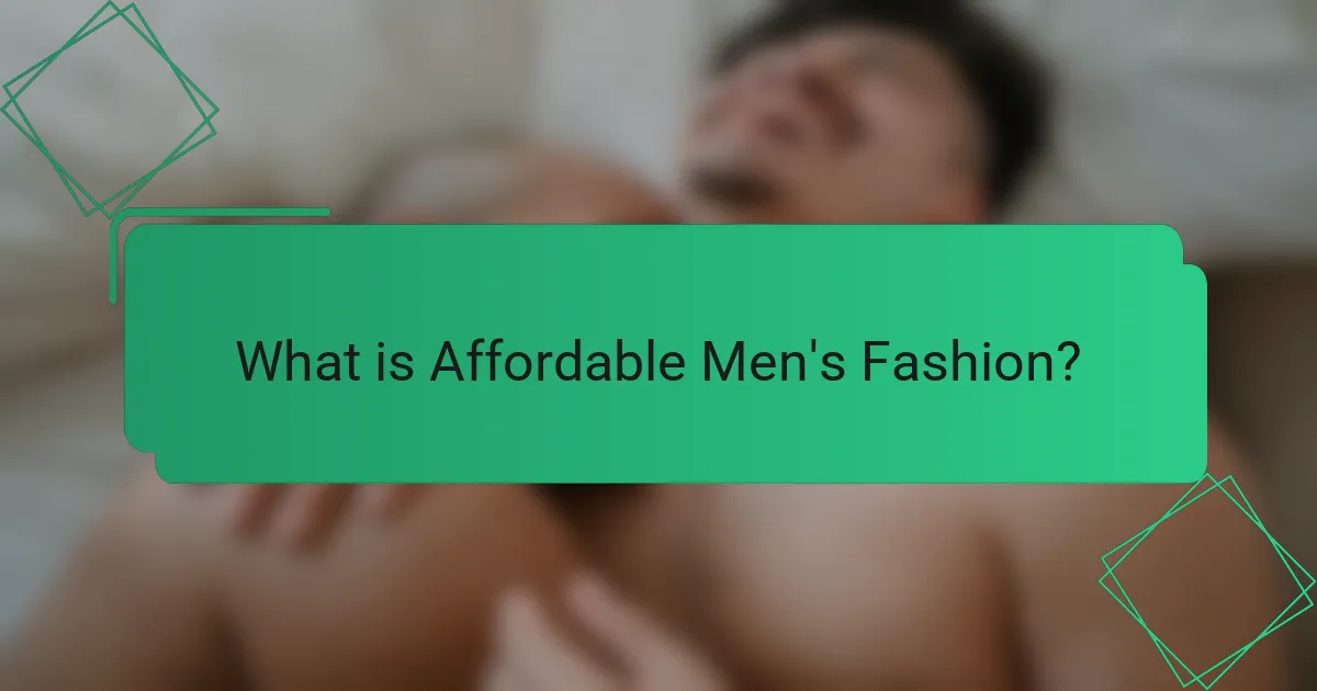 What is Affordable Men's Fashion?