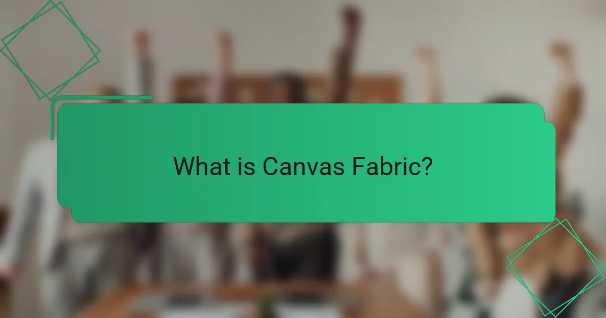 What is Canvas Fabric?