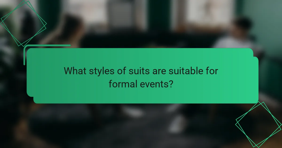 What styles of suits are suitable for formal events?