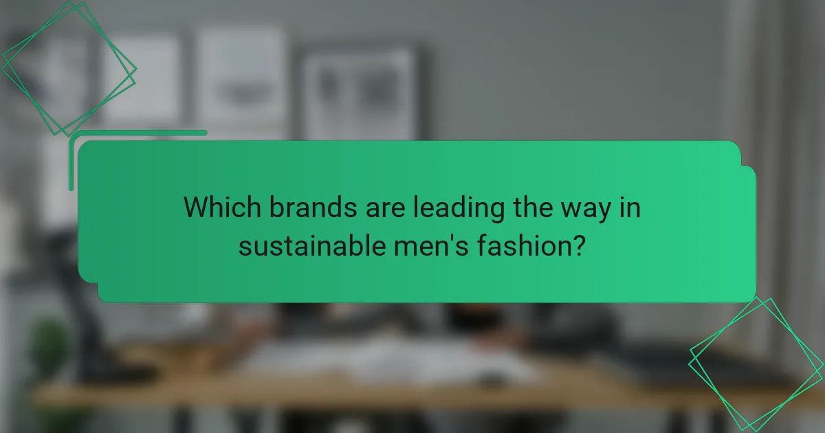 Which brands are leading the way in sustainable men's fashion?